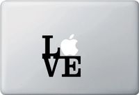 Yadda-Yadda Design Co. Apple Love Sculpture- MacBook or Laptop Decal (Black)