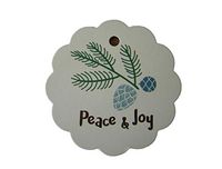 100PCS Christmas Gift Tags Labels for Gifts Present/Wrapping Paper Decorations (Peace Joy-Round)