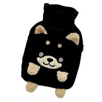 Hot Water Bottle, Flannel Toy Warm Handbags, Multifunctional Cute Cartoon Shiba Inu Couples Hand Warmer for Baby Kids Adults Winter, Double Insert Hand Water Heating Handbag Removable and Washable