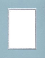 16x20 Double Acid Free White Core Picture Mats Cut for 12x16 Pictures in Sheer Blue and Silver