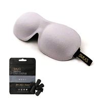 SMUG Eyelash Friendly Contoured 3D Blackout Beauty Sleep Mask/Eye Mask Set with Earplugs (4 Pairs), Gray