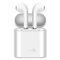 KW i7s TWS Universal Wireless Bluetooth V4.2 Earbuds, Noise Canceling Earphones, Sweat Proof, Twins Stereo Music Headset with Charging Box for Bluetooth Devices (White)