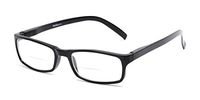 Readers.com Reading Glasses: The Vancouver Bifocal Reader, Plastic Rectangle Style for Men and Women - Black, 1.50