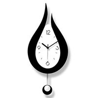 Your only family Fashion Modern Trendy Minimalist Black and White Drop-Shaped Acrylic Pendulum Clock/Wall Clock/Clock Pretty