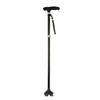 Folding Cane with LED Light Adjustable Walking Cane Black Portable Walking Stick for Fathers Mothers Gifts (Black-C)