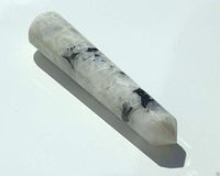 16 Facet Rainbow Moonstone and Black Tourmaline Gem Stone Massage Wand (3.5"-3.9")