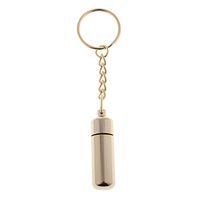 Golden Stainless Steel Cigar Punch Metal Cutter Bullet Style with Key Chain