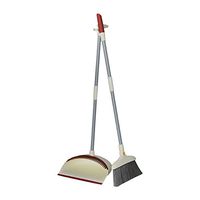 Ainia Broom and Dustpan Set Windproof with Combs for Hair Removal Home Kitchen Room Office Lobby Floor Use Upright Stand up,B