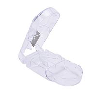 Pill Cutter - Pill Splitter with Retracting Blade Guard - Safety Medicine Slicer Divider Cutting Drugs Cleanly(White)