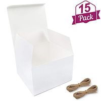 Moretoes White Boxes Gift Boxes 15pcs 6x6x4 Inches, Paper Gift Boxes with Lids for Gifts, Bridesmaid Proposal Box, Birthday Party, Crafting