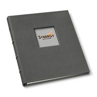 Leather Presentation Binder .75" with Window & Hubbed Spine by Gallery Leather - Freeport Slate