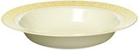 Decor Cream with Gold Rim 12oz. Heavyweight Plastic Soup Bowls 10 Count