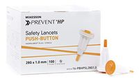 McKesson Prevent Lancet Push Button 28 Gauge 1.0 mm Depth 20 Box(s), 100 /Box