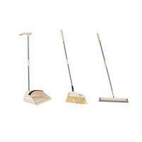Broom and Dustpan With Long Handle Telescopic Up Rotatable Extra Long Handle Multi-Function Broom And Dustpan Non-stick Hair Stainless Steel Rod Windproof Broom Set Home Kitchen Office Garden Cleaning