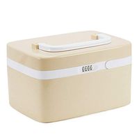 AA-JJUYP Medical Box, Combination Lock Medicine Box with 4 Separate Compartments 10L Prescription Pill Case Storage Box with Code Locking Safe for First Aid (Brown)