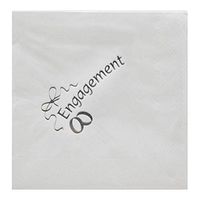 NPK Engagement Design Foil Printed Napkins (Pack Of 15) (One Size) (White)
