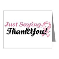 Just Saying Thank You Note Cards: Breast Cancer Support, Pink Ribbon Thank You Note Cards (10)