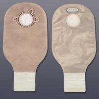 New Image 12" Drainable Pouch with Filter and Lock 'n Roll Closure - Color Code (R) Flange 2 1/4" Transparent - Box of 10 - Box of 10