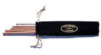 Set of 4 - Twisted Pure Copper Drinking Straws in Black Velvet Bag with cleaning brush. Part of the 1897 Collection from Cuyahoga Copper