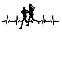 Running Heartbeat Vinyl Decal Sticker | Cars Trucks Walls Vans Windows Laptops | Black | 5.5 X 3.3 Inches | KCD1835B
