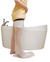 Adult Leg Cast Cover for Shower - Best Seal Watertight Protection, Clear Waterproof Bandage Protector for Foot, Knee, Ankle Wound in Bathing 100% Reusable (Black, Long Leg)