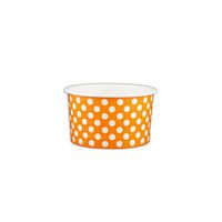 5 oz Yogurt Paper Cups- 1000 Count (Polka- Orange)