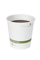 World Centric's 100% Biodegradable, 100% Compostable Paper PLA-Lined 10 Ounce Coffee Cup, 100 Pack