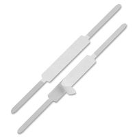 Officemate Self Adhesive Prong Paper Fasteners, Matte Steel Finish, 2 inch Capacity, 2.75 inch Base, Box of 100 (99858)