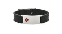 Rubber ID Classic Style Black Medical ID Bracelet