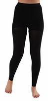 Opaque Graduated Compression 1 Pair Leggings with Control Top for Edema, Varicose veins, Medical Stockings & Sclerotherapy, Medium Support 15-20mmHg, Absolute Support (Black, Medium) Footless