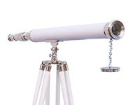 Nautical Decor Floor Standing Chrome Telescope 40" - Nautical Marine Telescope