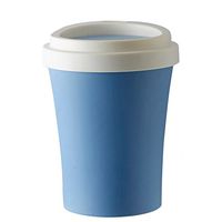 Hflove Plastic Swing Lid Trash Bin Toilet Trash Can (Blue)