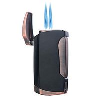 Torch Lighter Cigars Double Jet Flame Lighter with Cigar Punch (Copper Black(Old))