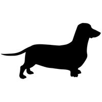 Daschund Dog Decal Sticker (Black, Mirrored), Decal Sticker Vinyl Car Home Truck Window Laptop