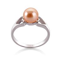 Jessica Pink 6-7mm AA Quality Freshwater 925 Sterling Silver Cultured Pearl Ring For Women - Size-8