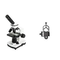 Celestron CM800 Compound Microscope w/40x - 800x power, 10x and 20x eyepieces, AC adapter with Basic Smartphone Adapter 1.25"