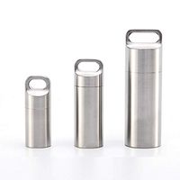 Weimian 3 PCS Portable Keychain Pill Holder - Medicine Organizer, Small Stainless Steel Metal Drug Boxes, Dry Storage Bottle, Outdoor Survival Waterproof Container, Travel Hiking Camping EDC Case
