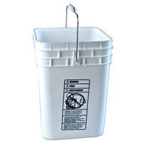 White 4 Gallon High Density Plastic Square Bucket (Lid Sold Separately) (2 Buckets)