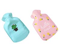 Set of 2 Cuddly Mini Hot Water Bottle/Hand Warmer (Random Pattern), 100 ML