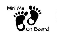 CCI Mini Me On Board Baby Feet Decal Vinyl Sticker|Cars Trucks Vans Walls Laptop|Black |6.5 x 4.0 in|CCI2137