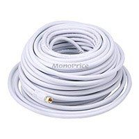 RG6 F Type Quad Shielded Coaxial 18AWG CL2 Rated 75Ohm Cable - 100ft - White