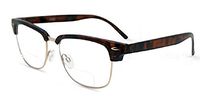 Semi Rimless Metal Clear Bifocal Reading Glasses- Tortoise 2.50