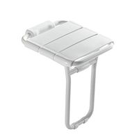 Wall Mounted Shower Seat with Aluminum Legs, Foldable Bathroom Bench Shower Stool, Wall Chair, Bathroom Mobility Aid, for Elderly Disabled and Pregnant Women, Max Load 200kg (Color : White)