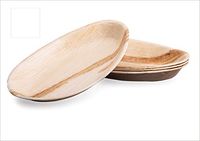 Bosnal - Palm Leaf Biodegradable Plates, 10 inch, Oval, 25 pcs, Compostable, Bamboo and Wood Style, Stackable, Restaurant Grade, Earth Friendly, Alternative to Paper Plates