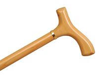 Wood Cane with Fritz Handle and Collar (Natural Stain)