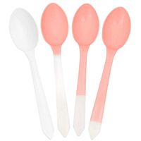 Color Changing Plastic Dessert Spoons - Changes From White to Orange When Cold - Colorful Plastic Spoons - Frozen Dessert Supplies - Made in USA! 50 Count