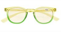 Ladies Blue Light Filter Glasses Stylish Computer Eyeglasses for Women Reading(Yellow-Green Frame)+1.75