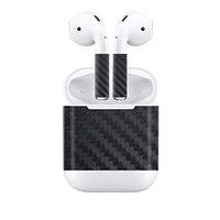 Skin Sticker Removable Adhesive Protective Cover for Apple Airpods Black Carbon Fiber