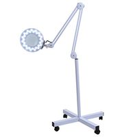 Lighted Magnifier Lamp,8X Magnifier Floor Stand Lamp Magnifying Lens Diopter Salon Beauty Equipment (White)