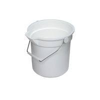 Continental 8110WH, Huskee White Bucket with Steel Handle and Pour Spout, 10qt Capacity, 10-5/8" Diameter x 10-1/4" Height (Case of 12)